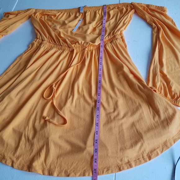 NWT ASOS Bardot Long Sleeve Skater Dress Citrus Orange Size 10 - Picture 5 of 8